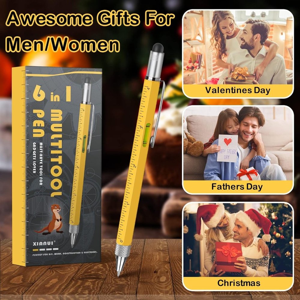 Valentines Day Gifts for Him, Multitool Pen Set‎ 6 in 1 Cool Gadgets Unique Mens